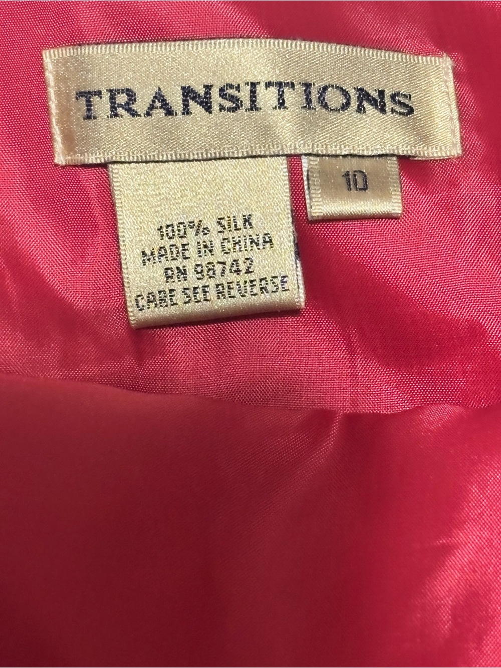 Transitions Vintage Silk Midi Dirndl Skirt EUC Fuchsia. Size 10 - Picture 3 of 9